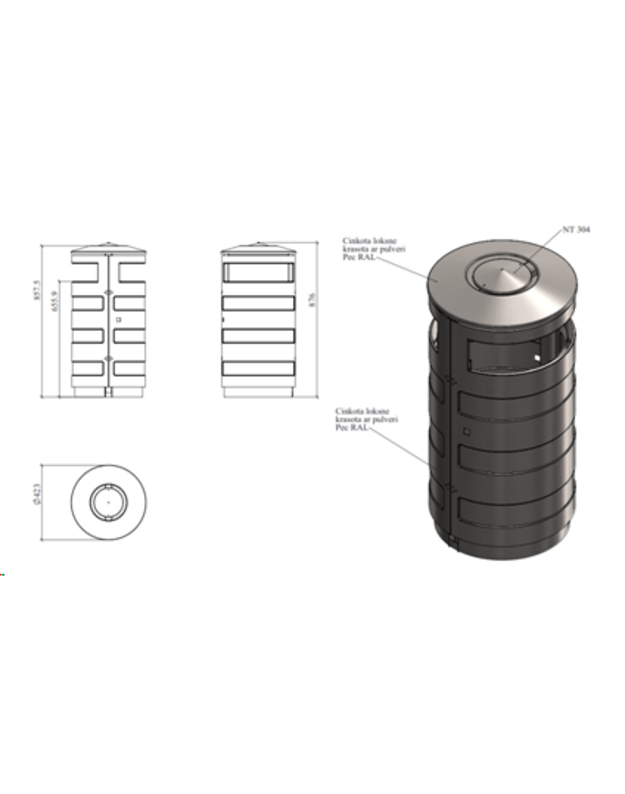 Matinė šiukšlių dėžė - peleninė