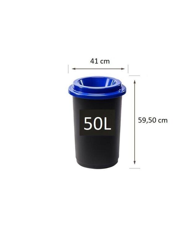  Plastikinė šiukšlių dėžė Eco Bin Mėlynu dangčiu 50 ltr