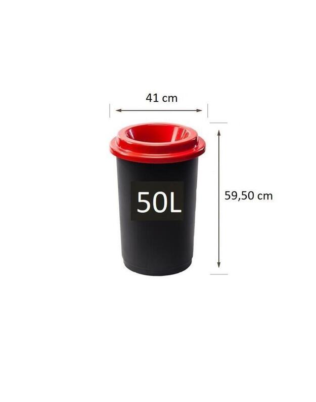 Plastikinė šiukšlių dėžė Eco Bin Žaliu dangčiu 50 ltr